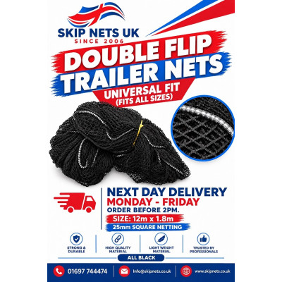 Dawbarn Hydro Wing 50:50 Trailer Nets Double flip 12m x 1.8m ( 1x Pair ) Universal Fitting 